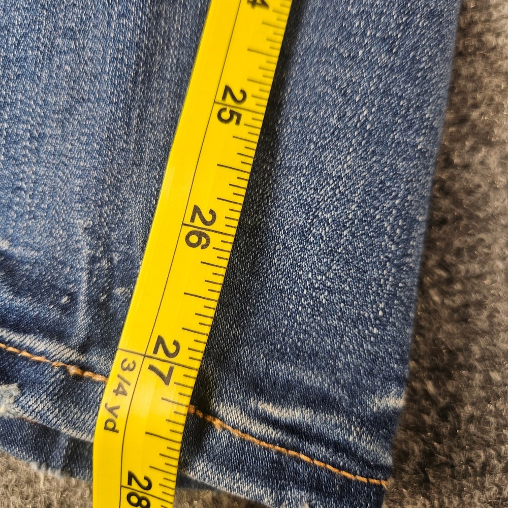 Good American Good Legs Crop Distressed Skinny Jeans Blue 8/29 GLC113T - Picture 4 of 9